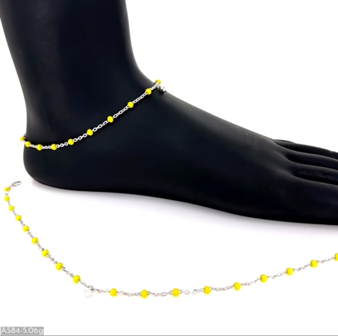 Yellow Enamel Anklet ( A584 )