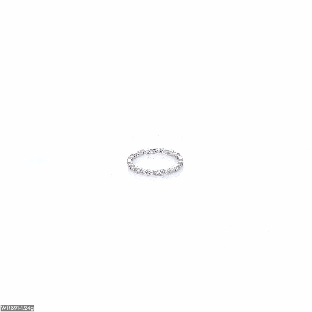 Diamond Shimmer Silver Ring ( WR891 )