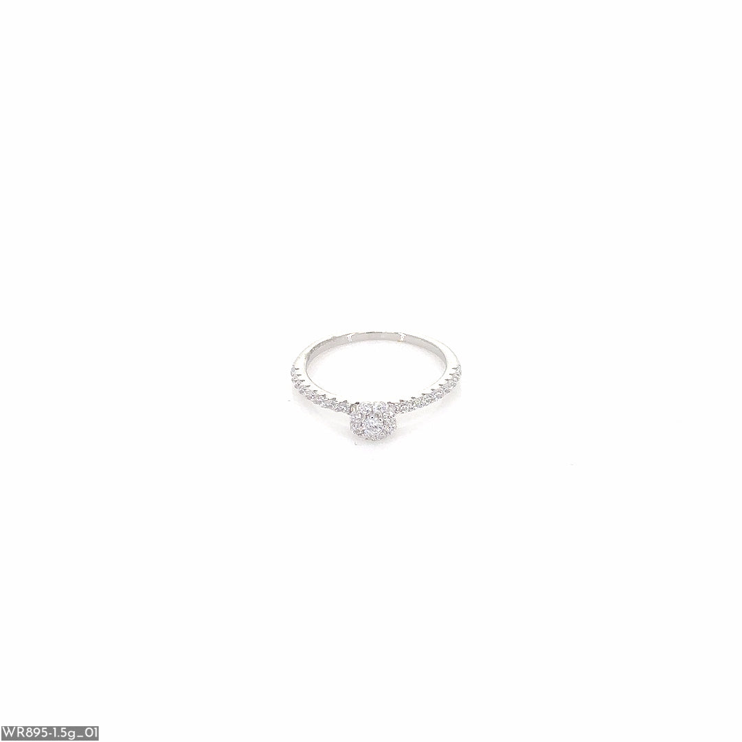 Crystal Silver Ring ( WR895 )