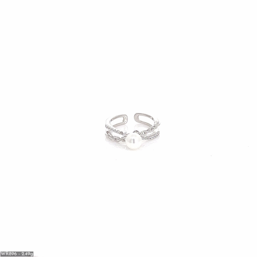 Enriched Pearl Silver Ring ( WR897 )