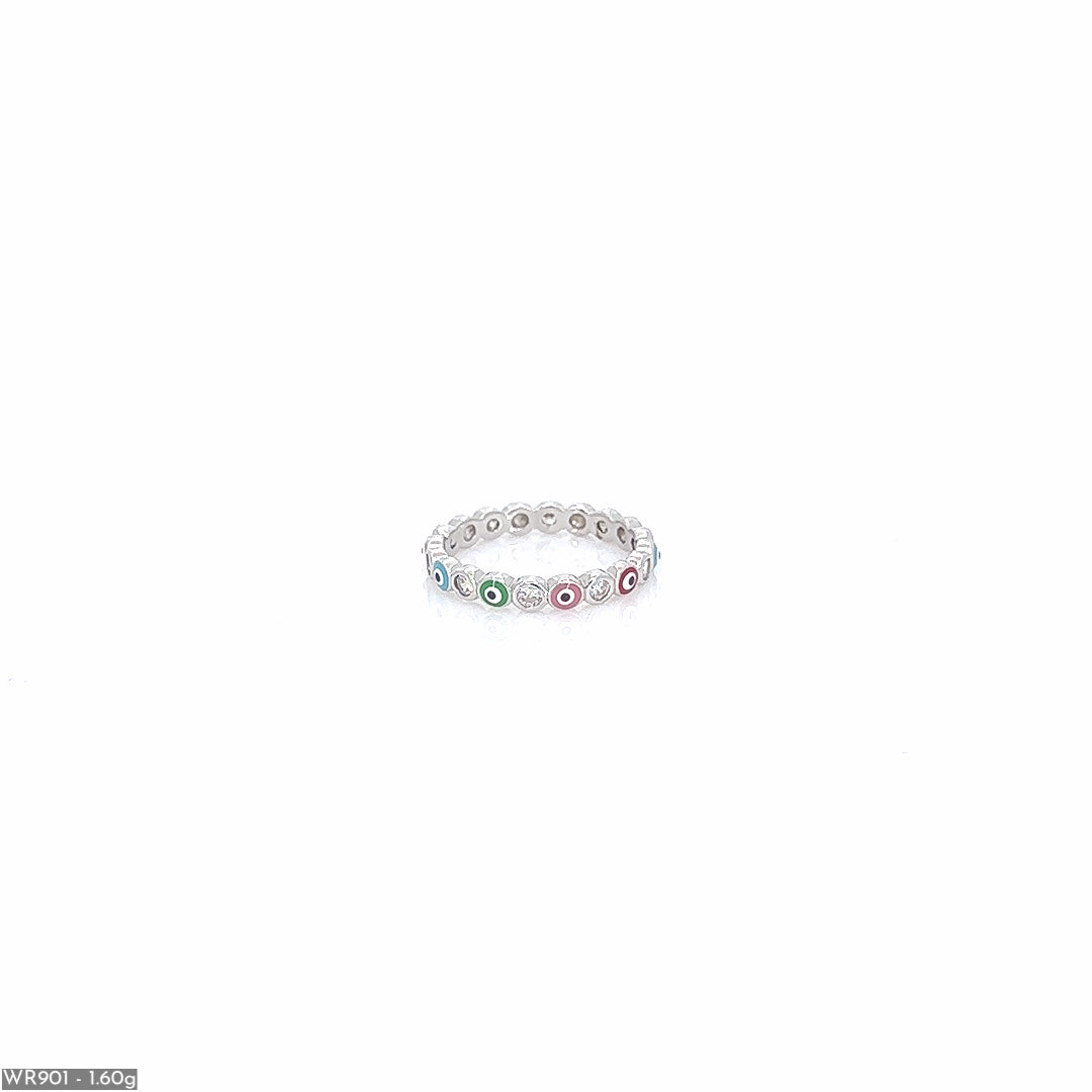 Multi Evil Eye Silver Ring ( WR901 )