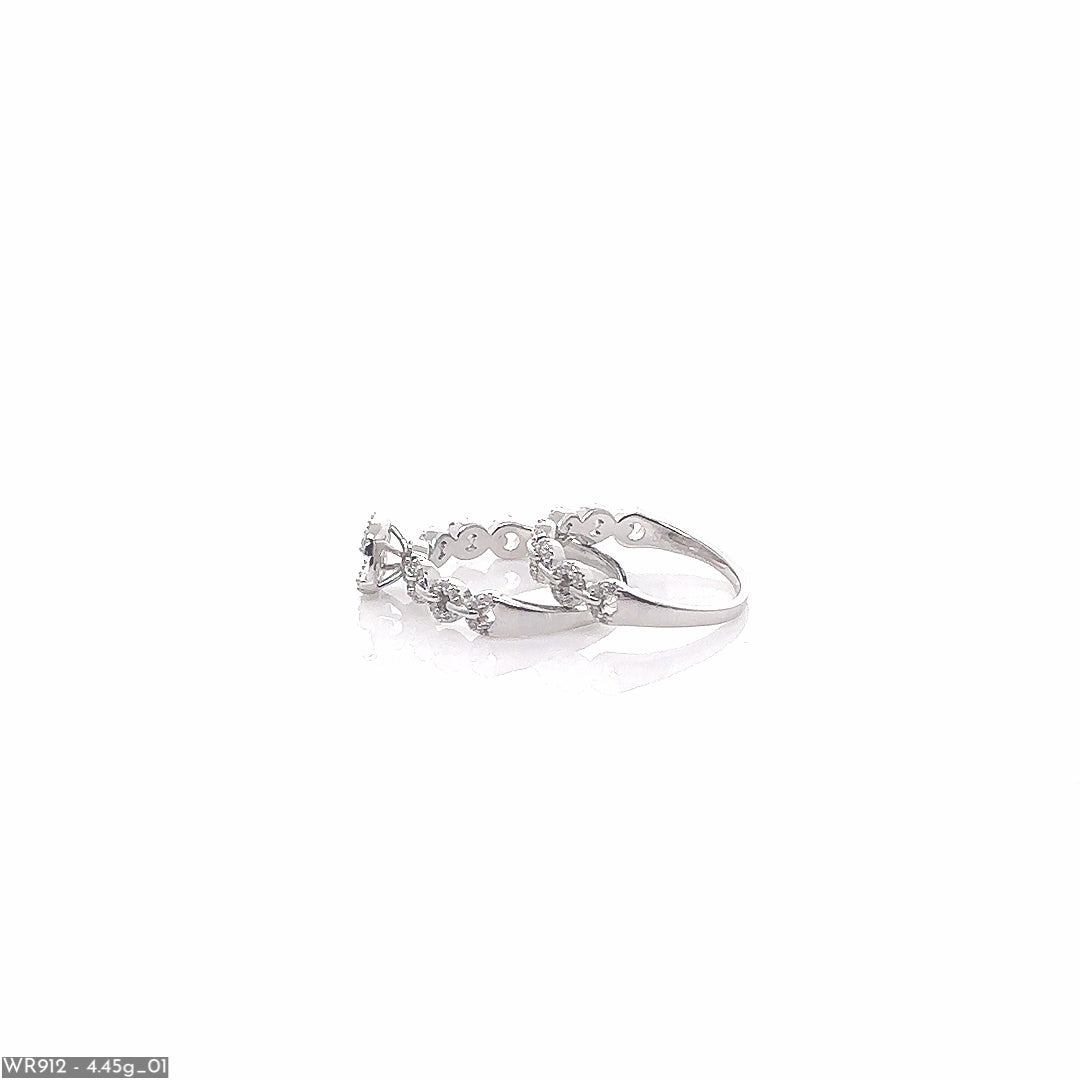 Solitaire Link Silver Ring Combo ( WR912 )