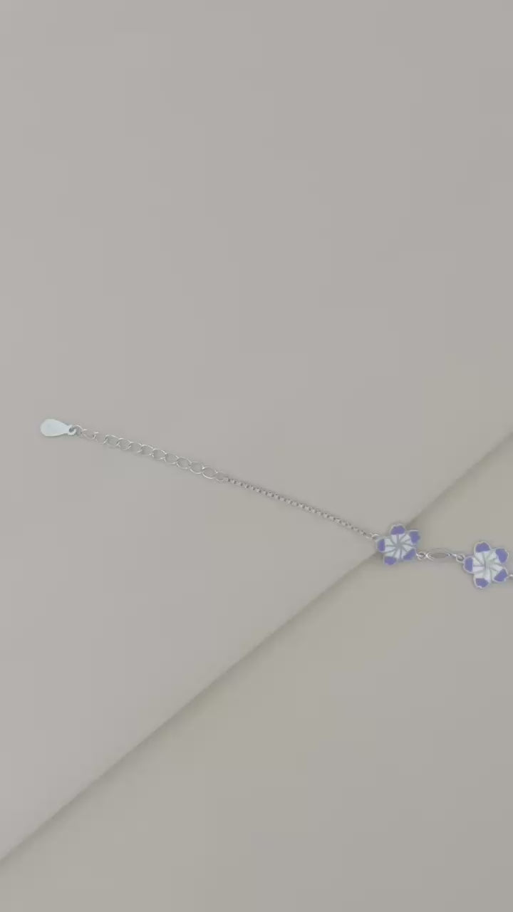 Purple Flower Baby Bracelet ( BB470 )