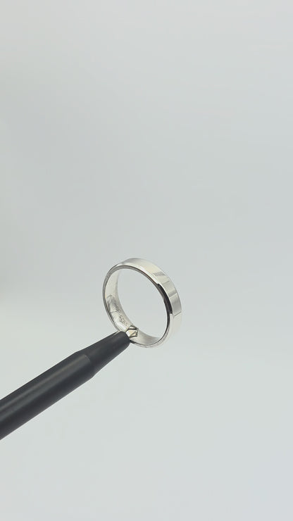 Timeless S925 Sterling Silver Bevelled Band (BR838)