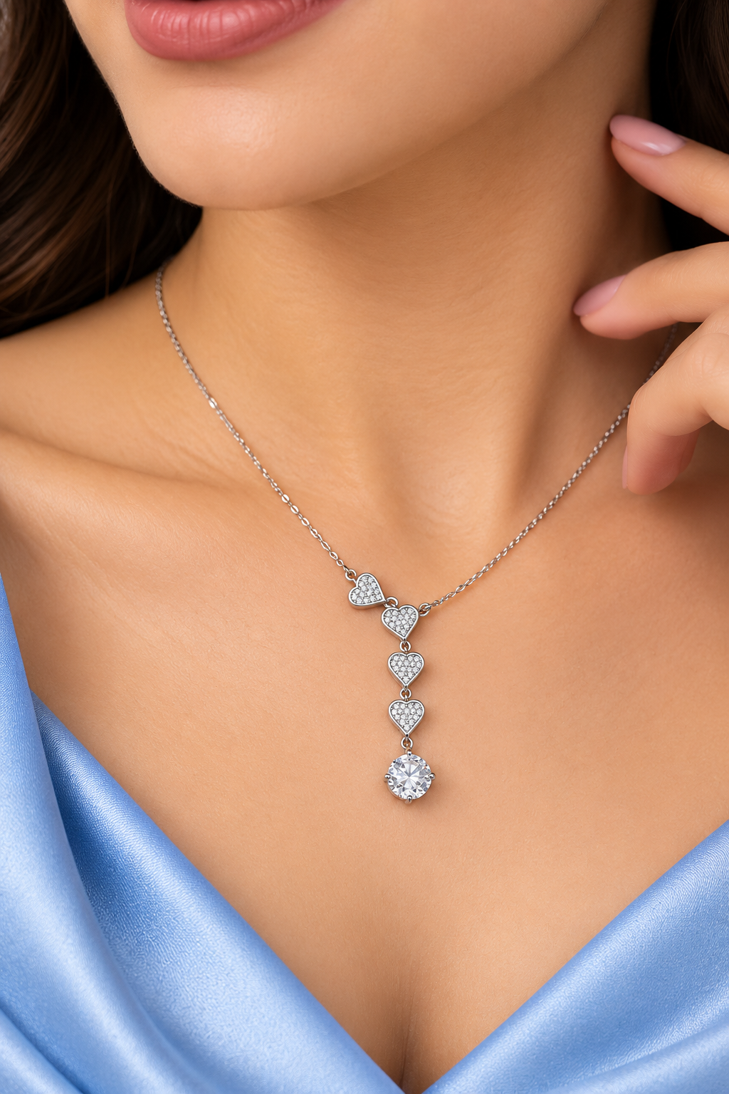 Heart Drop Pendant Set