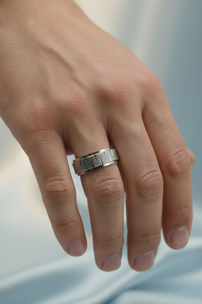 Textured Segmented Band Ring