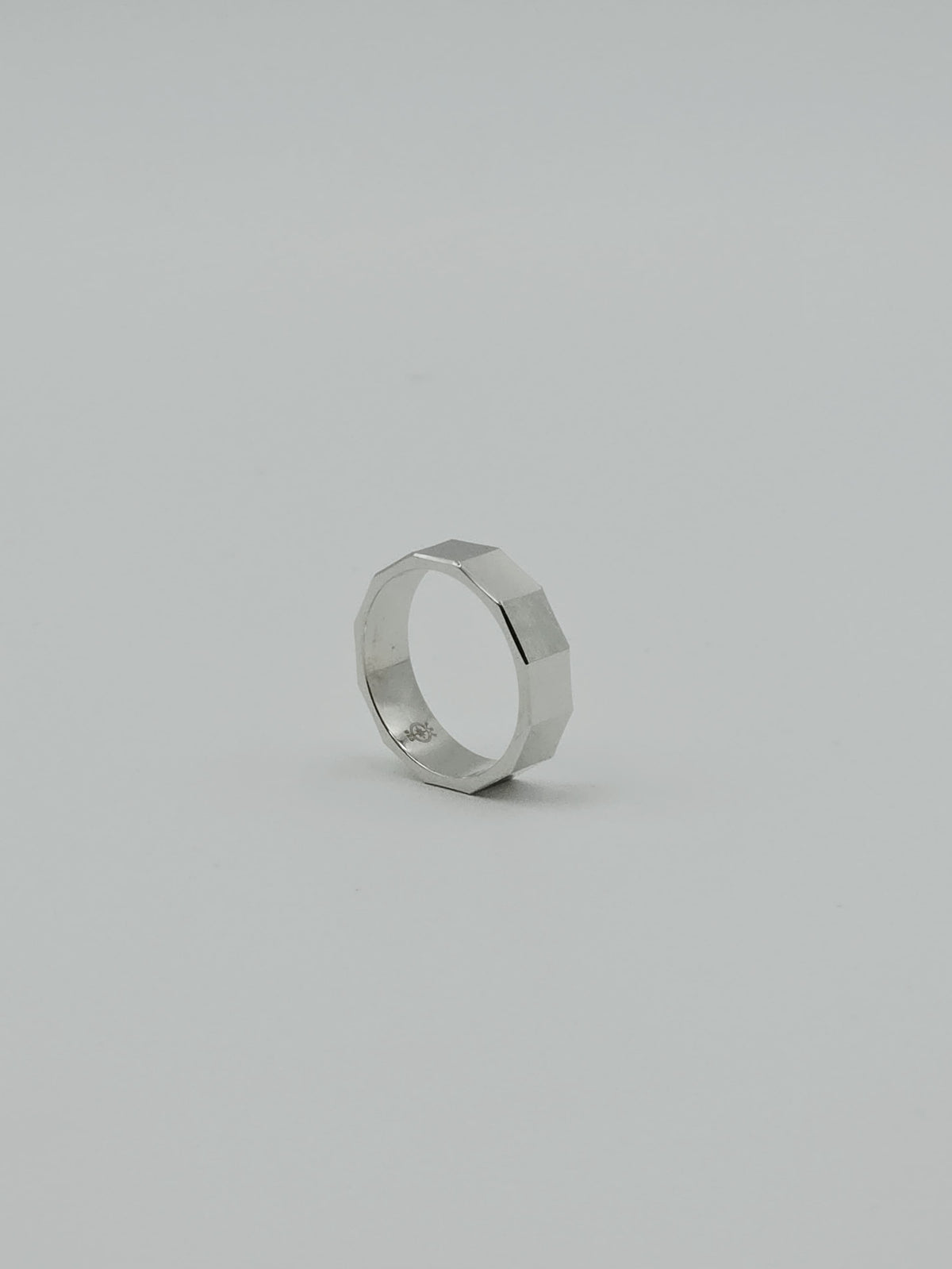 Hexagonal Silver Band Ring
