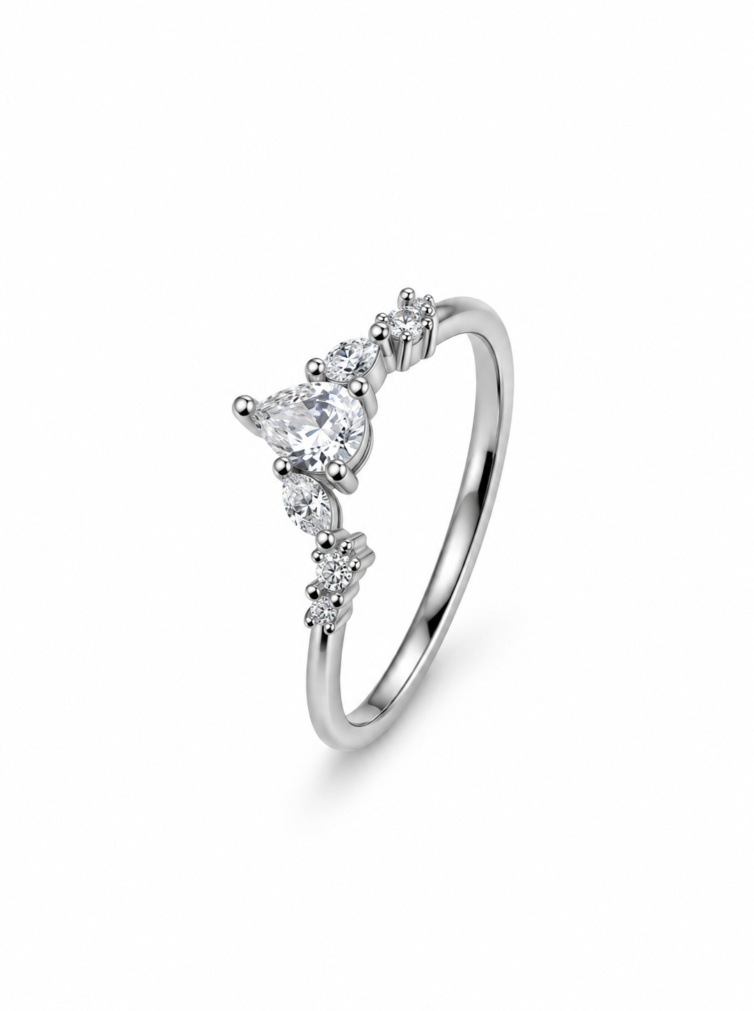Pear Cut Crown Ring