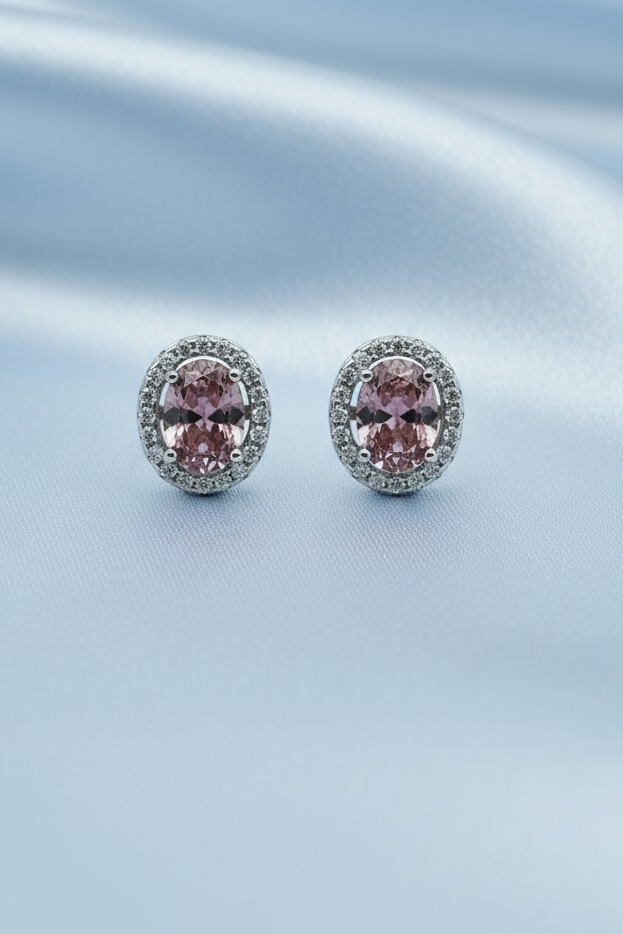 Oval Brown Stud Earrings