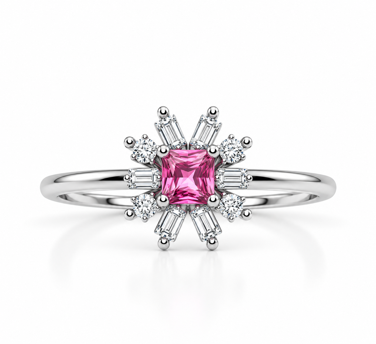 Pink Stone Flower Ring