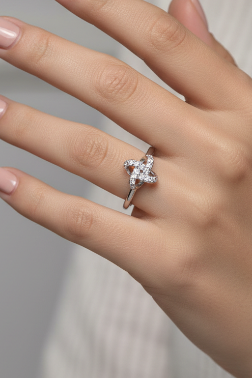 Flower Solitaire Ring
