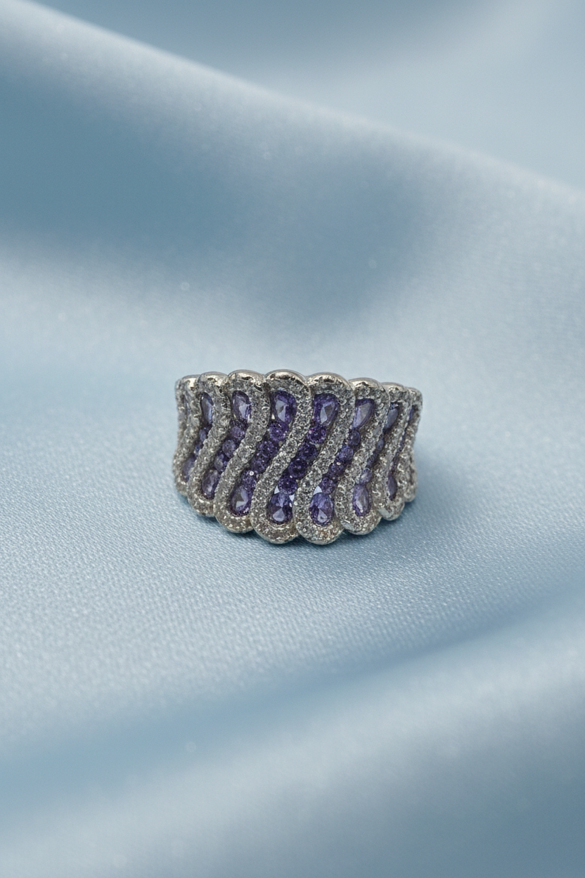 Purple Gemstone Cocktail Ring