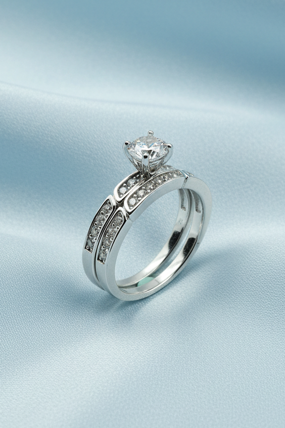 Matching Solitaire Engagement Ring