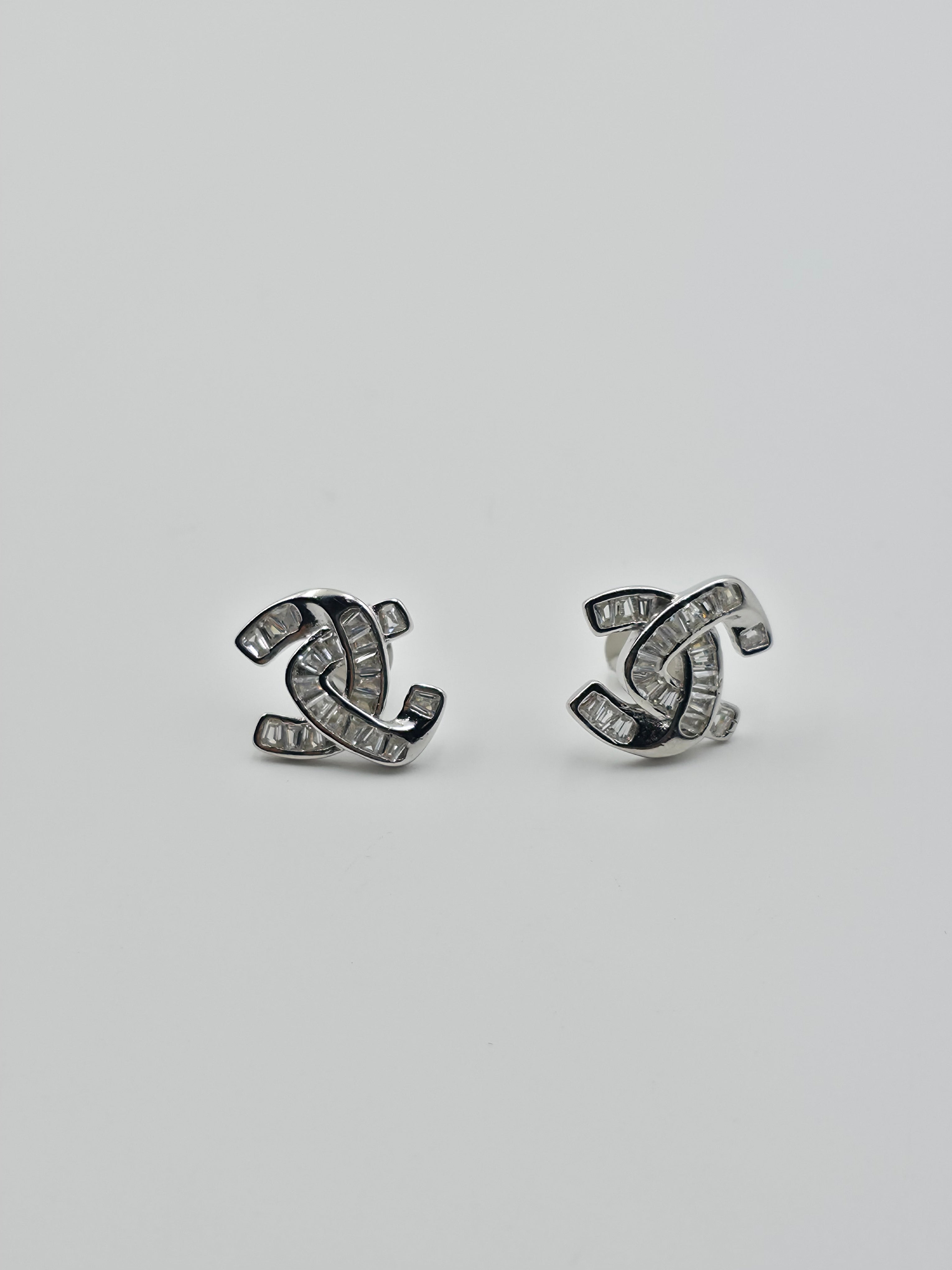 Channel Set Baguette Earrings