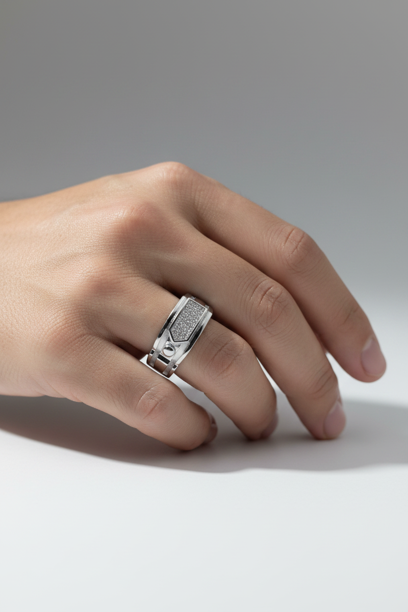 Pave Curved Men’s Ring