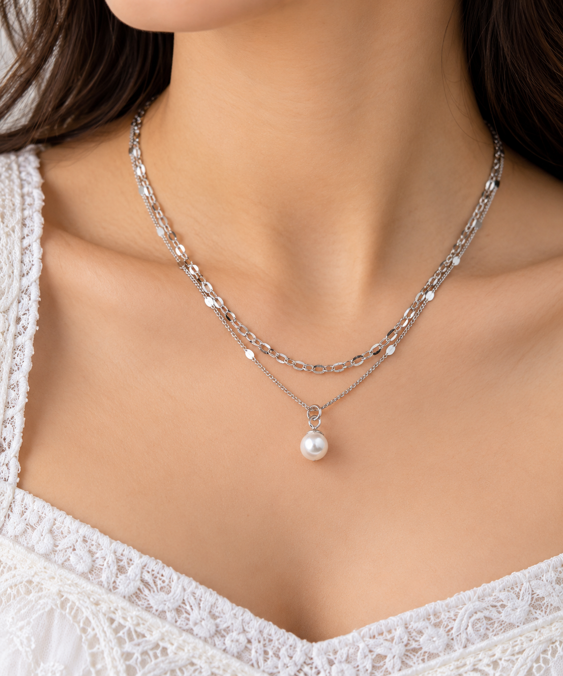 Double Layered Pearl Necklace