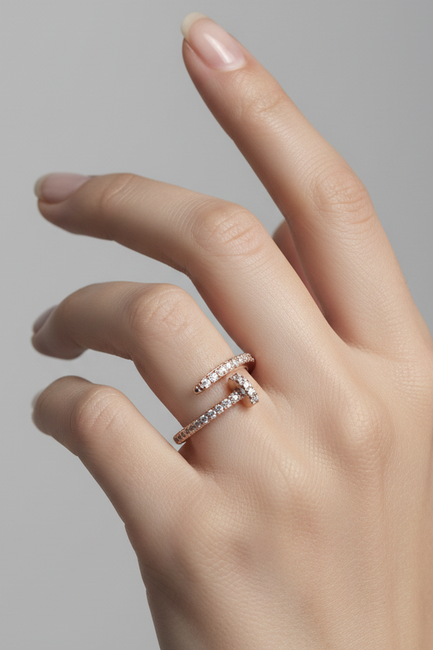 Rose Gold Cartier Nail Ring