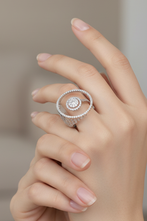 Concentric Circle Statement Ring