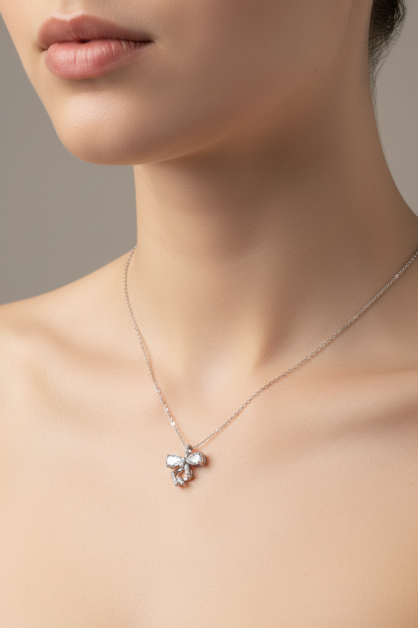 Ribbon Bow Pendant Set