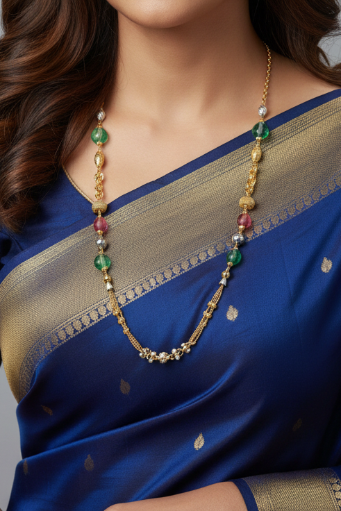 Green & Pink Crystal Fancy Mala