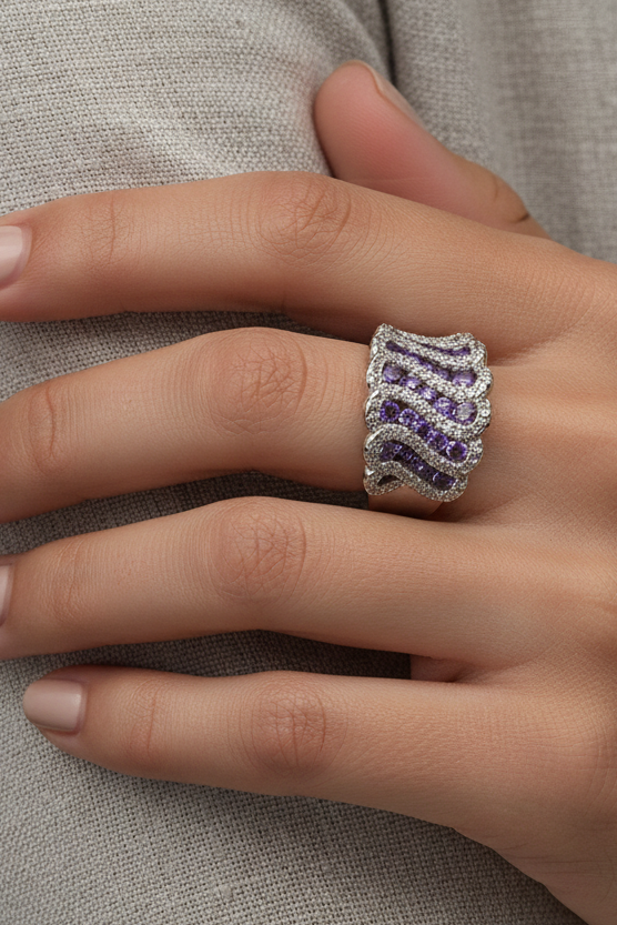 Purple Gemstone Cocktail Ring