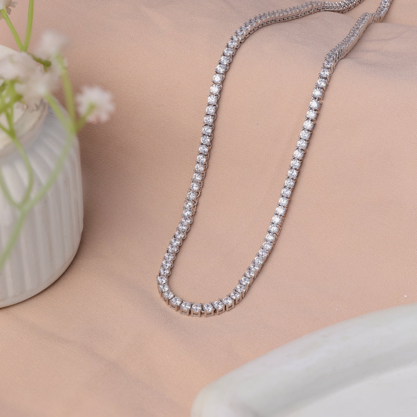 Classic Sparkle Tennis Necklace in 92.5 Sterling Silver