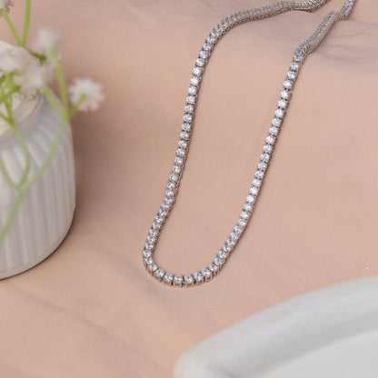 Classic Sparkle Tennis Necklace in 92.5 Sterling Silver