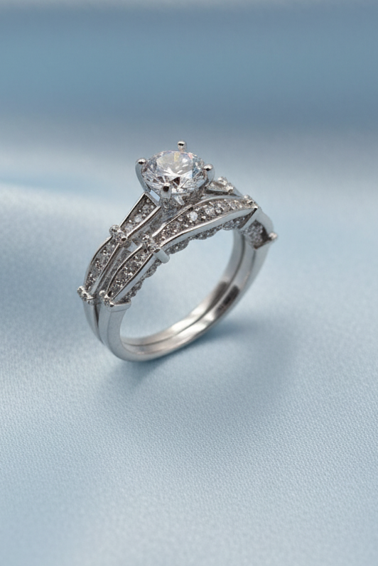 Matching Solitaire Bridal Ring