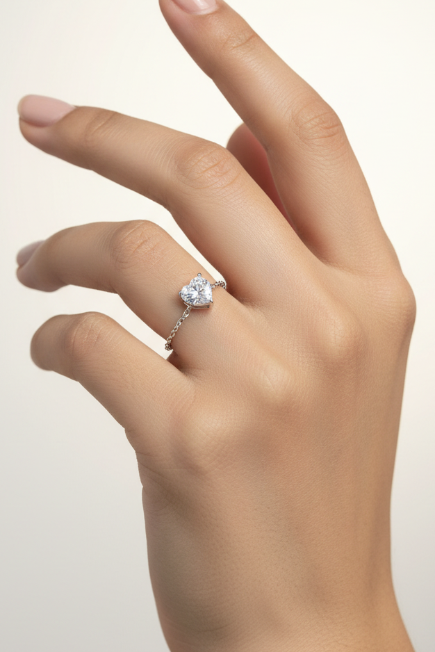 Heart Shape Chain Ring