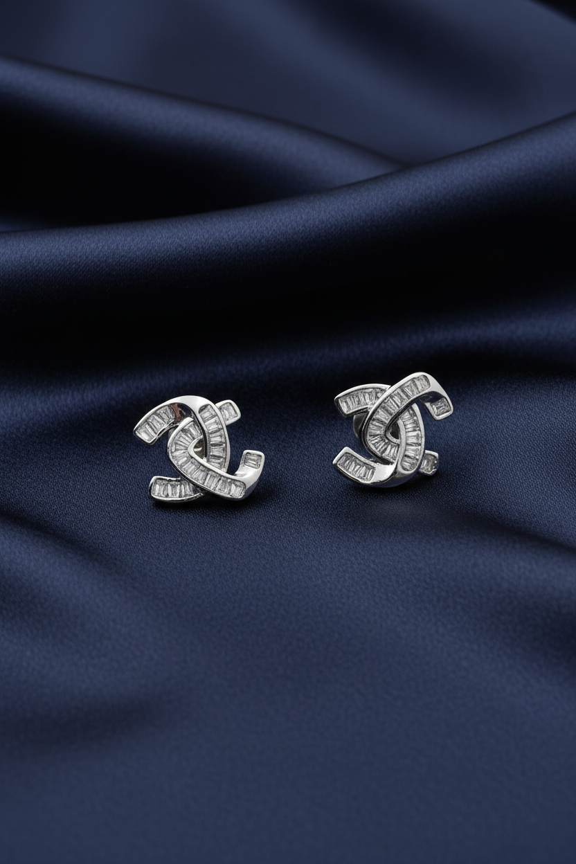 Channel Set Baguette Earrings