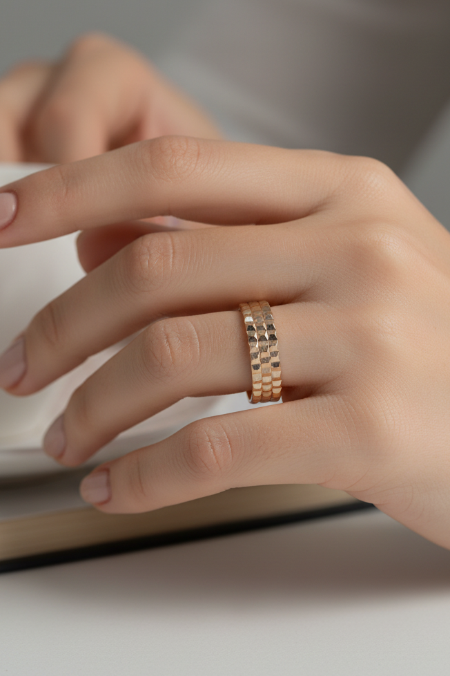 Rose Gold Watch Link Band Ring