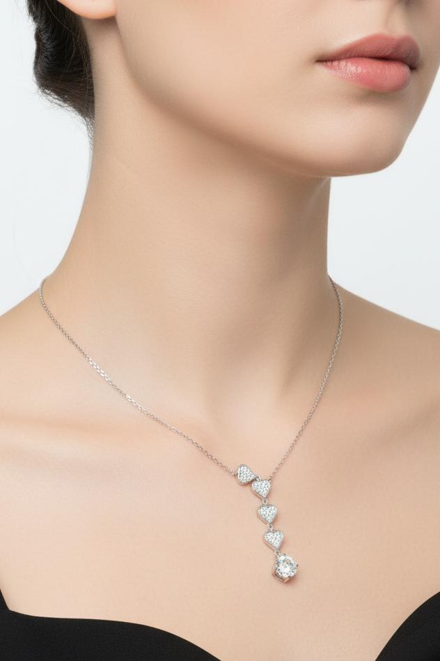 Heart Drop Pendant Set
