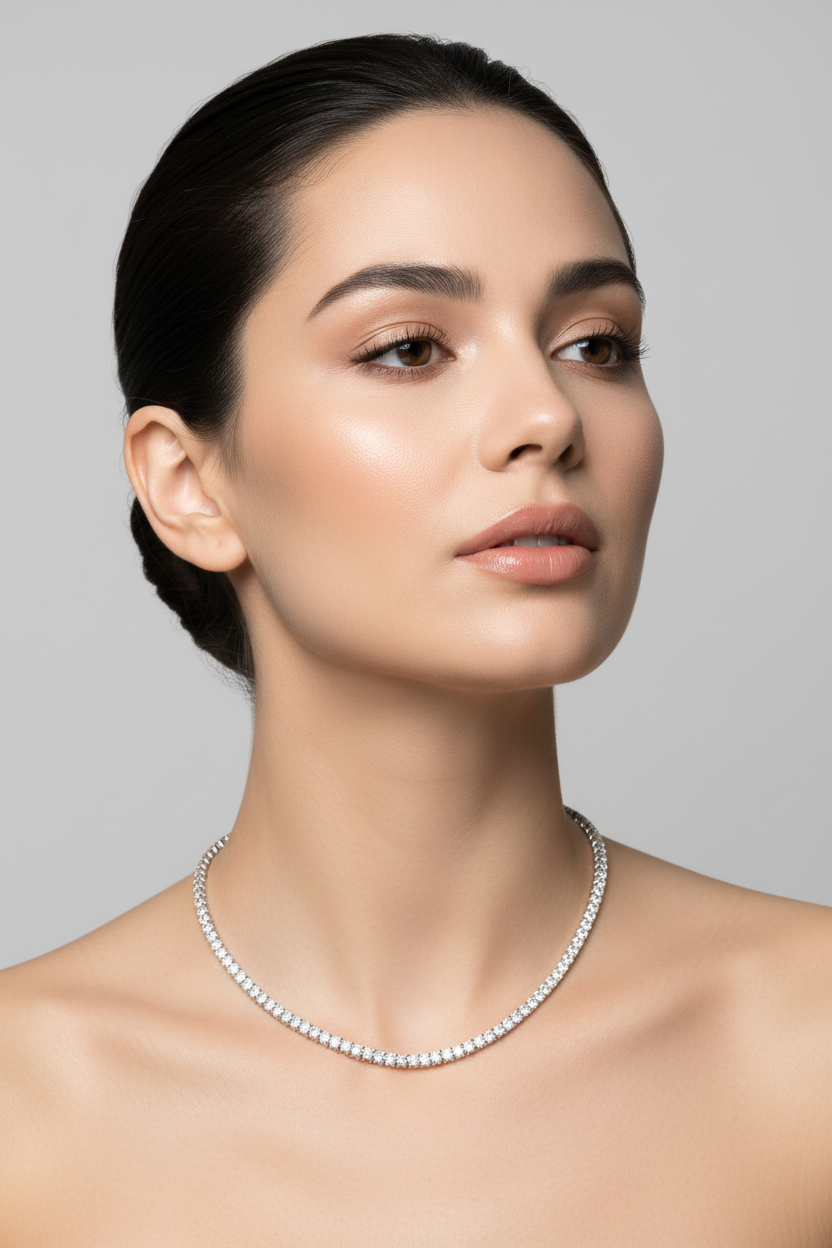 Classic Sparkle Tennis Necklace in 92.5 Sterling Silver