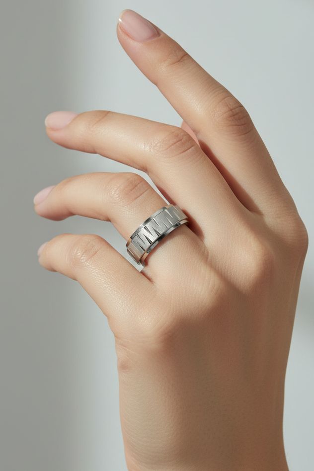 Textured Segmented Band Ring