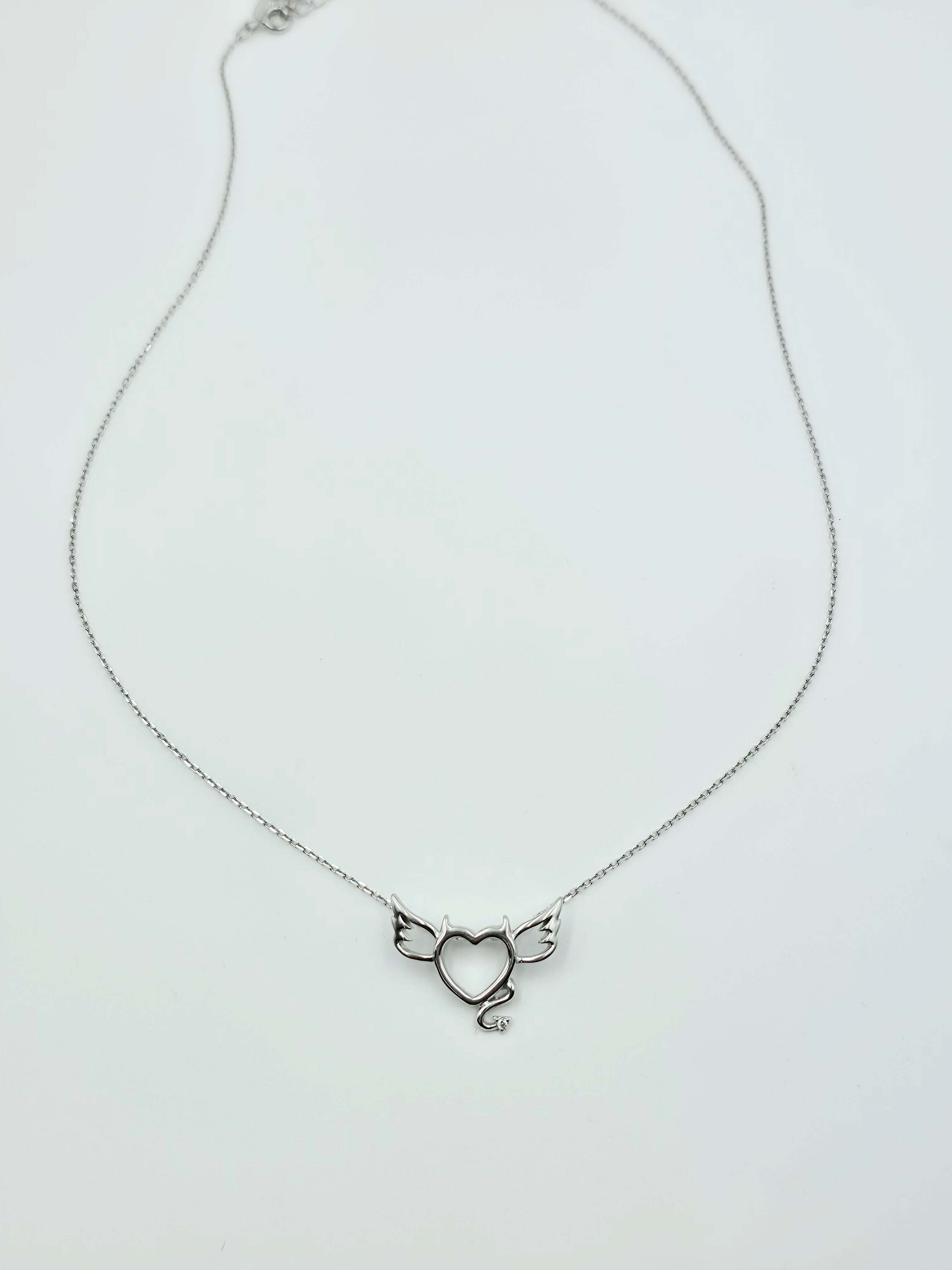 Angel Wings Heart Pendant Set