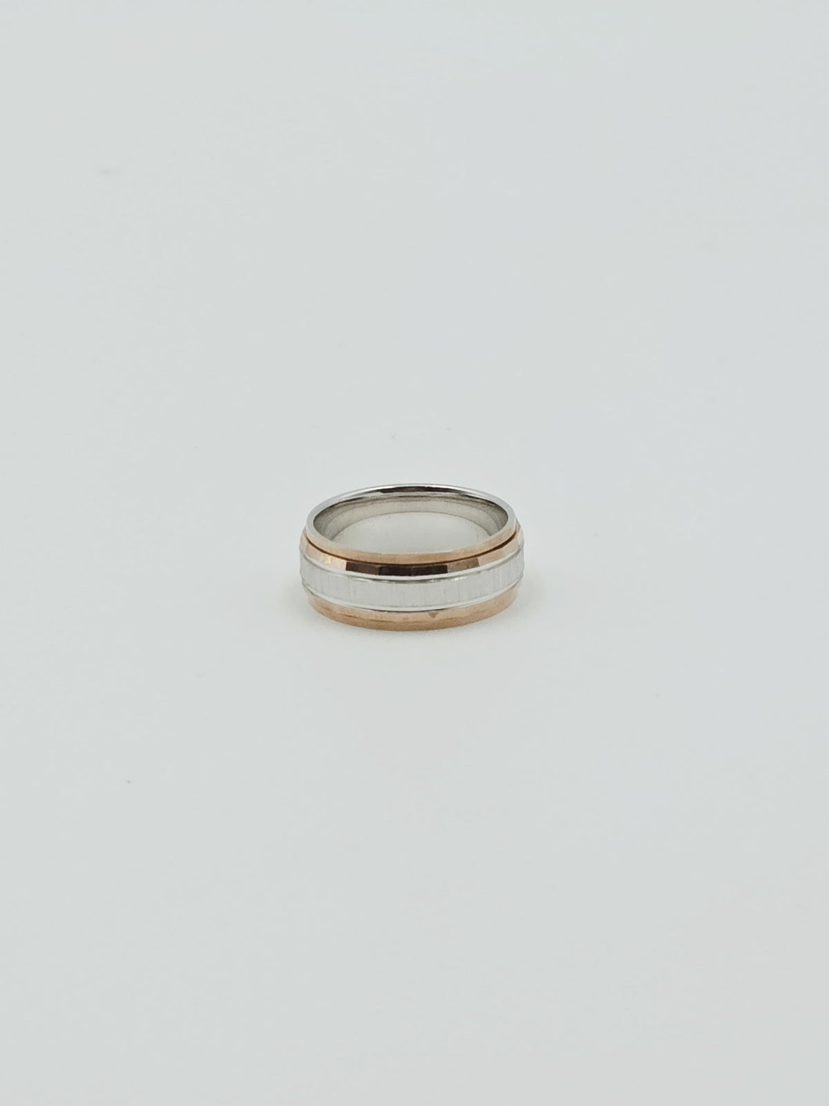 Unisex Two Tone Edge Band Ring