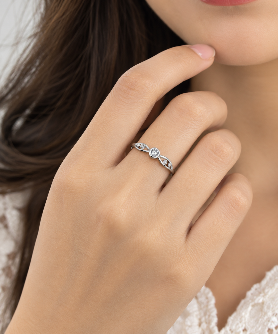 Infinity Solitaire Bezel Ring