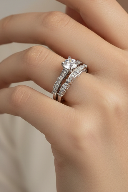 Matching Solitaire Bridal Ring