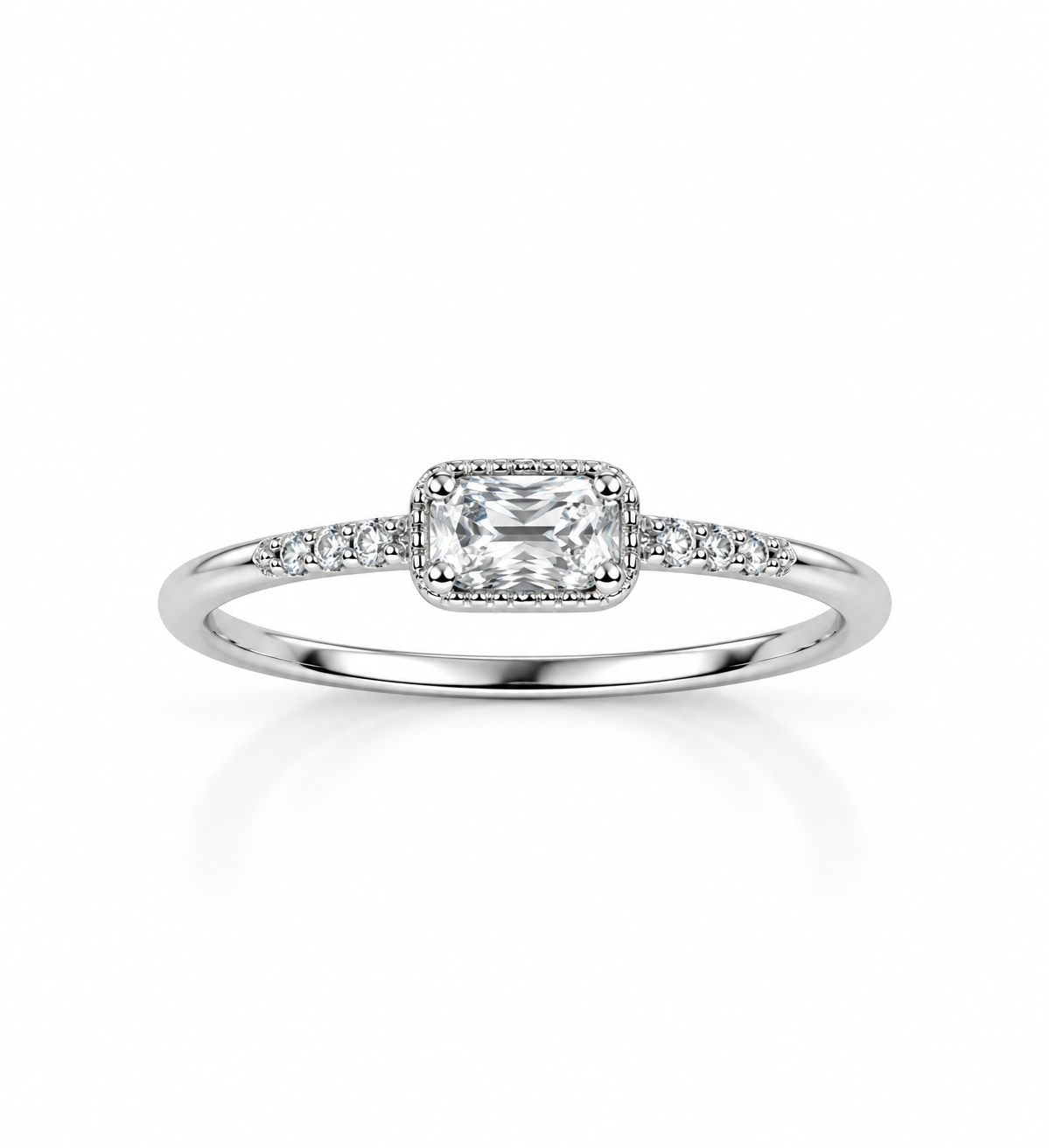 Emerald Cut Hallow Ring