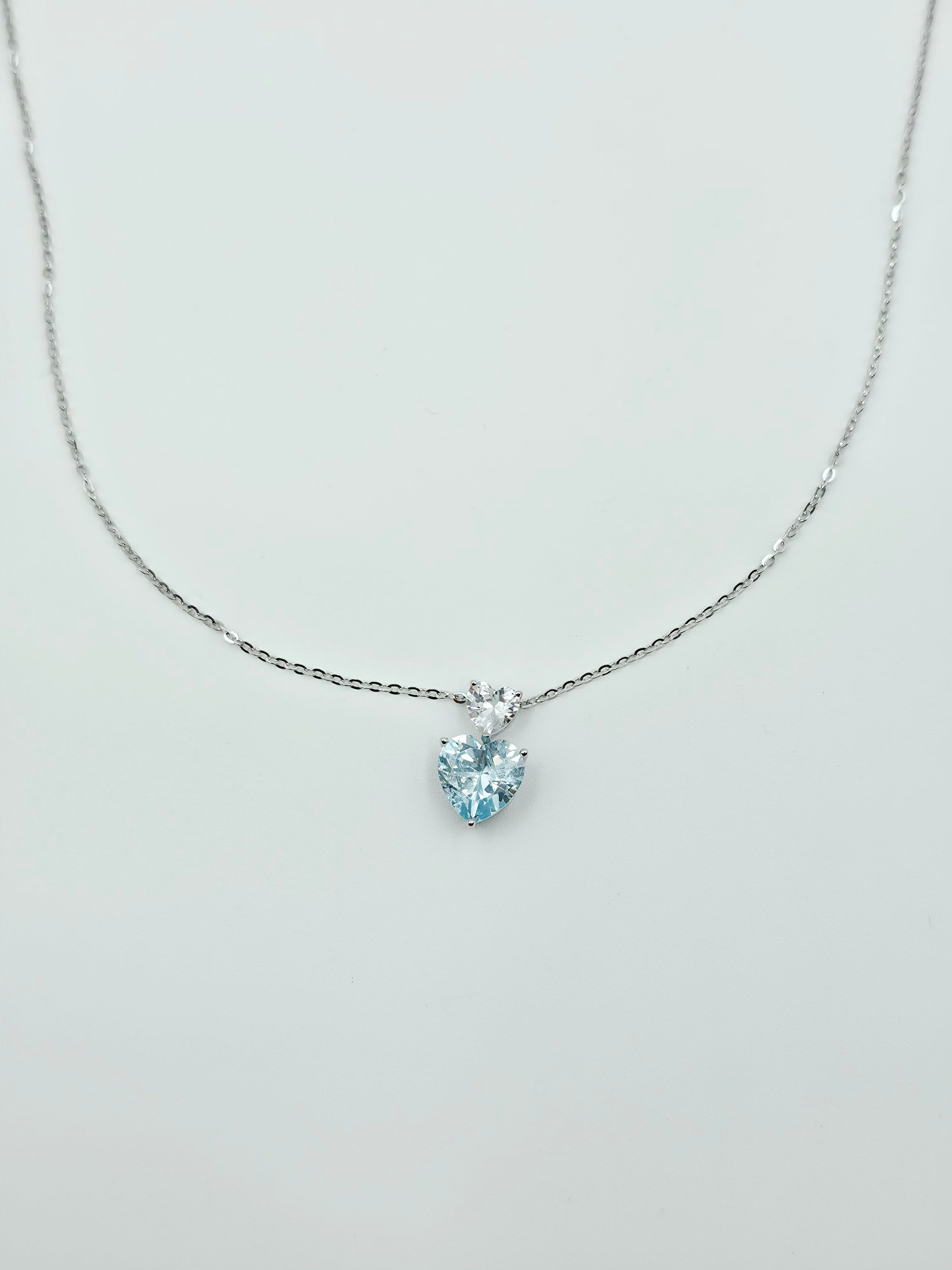 Ocean Blue Heart Pendant Set