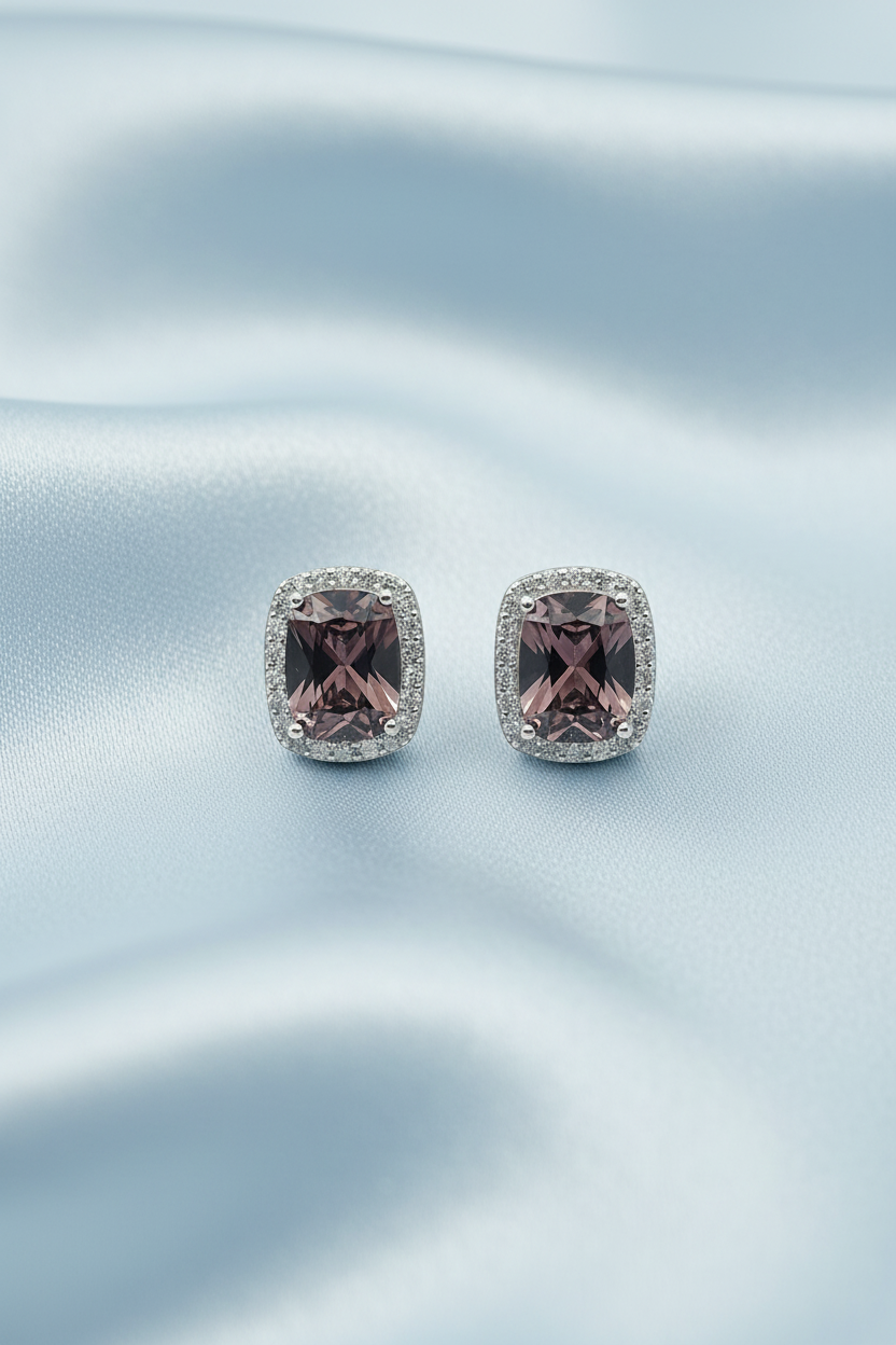Cushion-Cut Stud Earrings