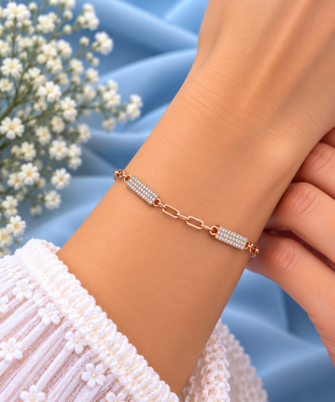 Rose Gold Paperclip Chain Bracelet