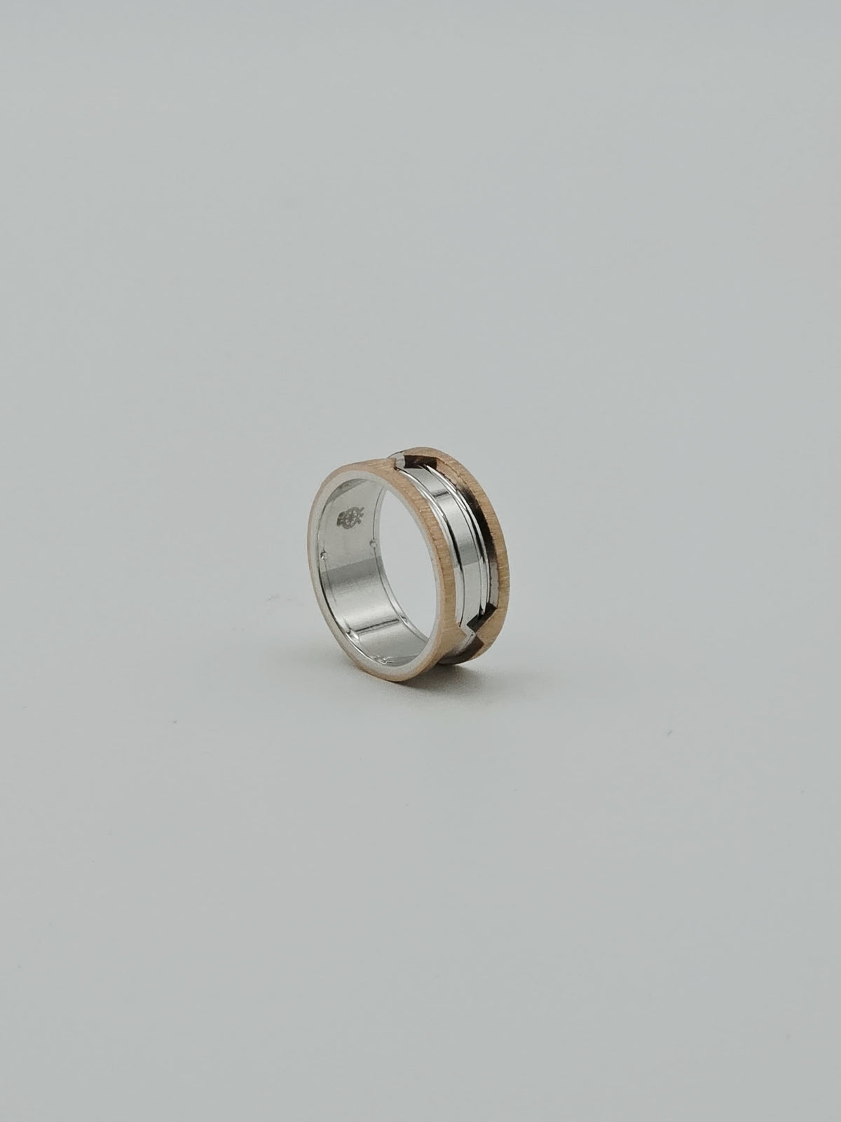 Unisex Dual Tone Cutout Band Ring