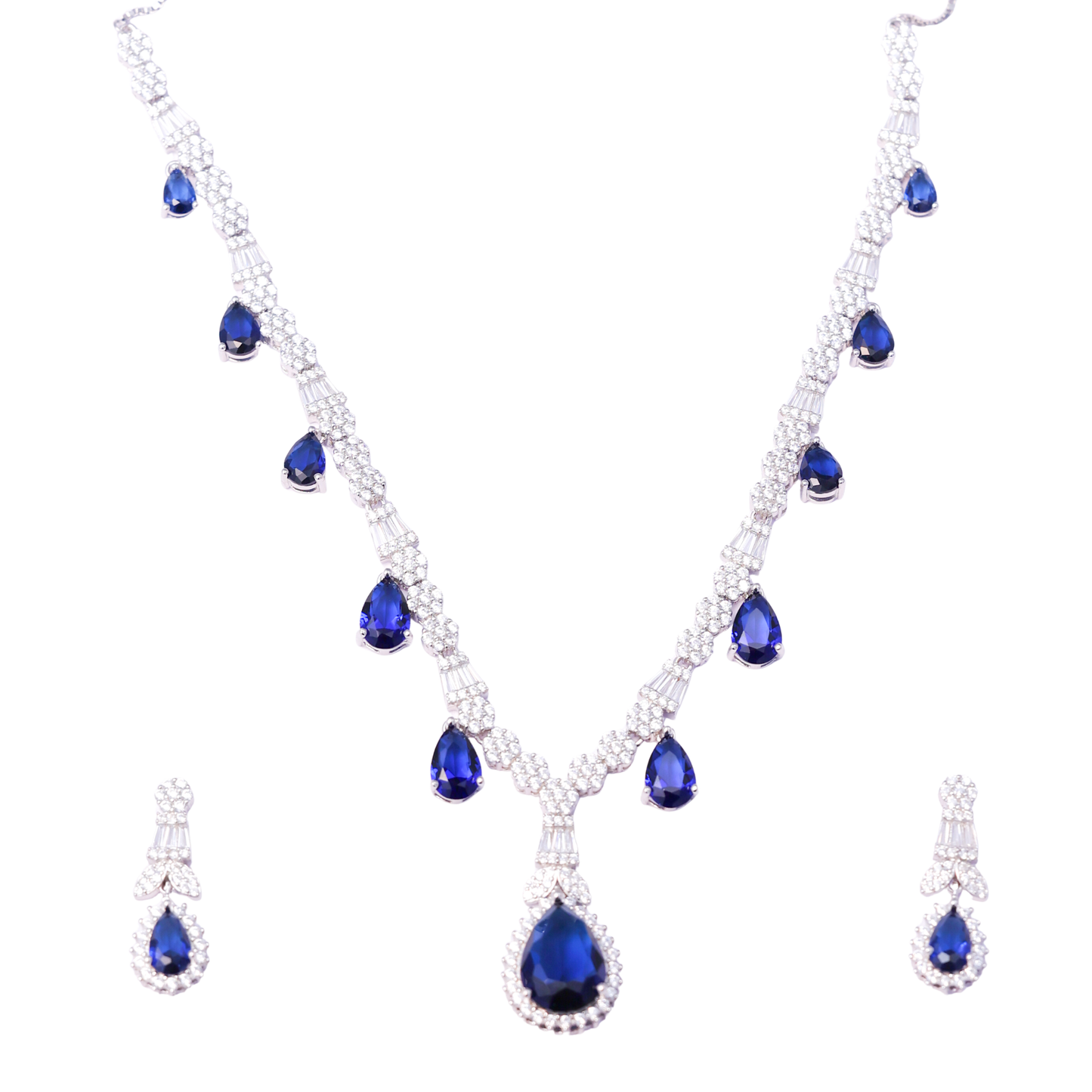 Sapphire Blue Teardrop Necklace