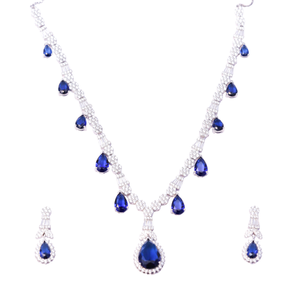 Sapphire Blue Teardrop Necklace