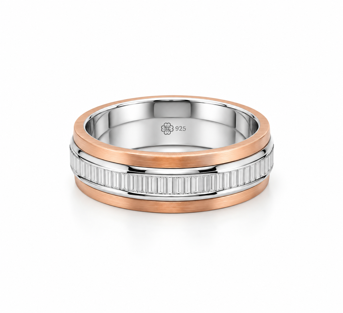 Two Tone Beveled Band Ring