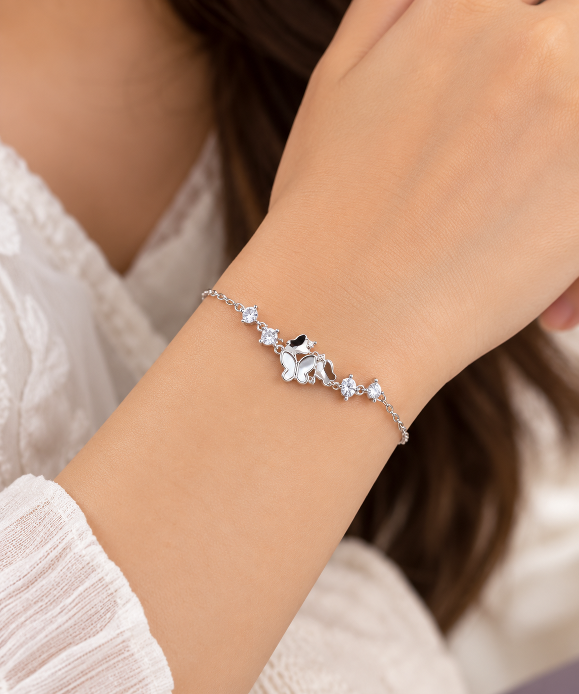 MOP Crystal Charm Bracelet