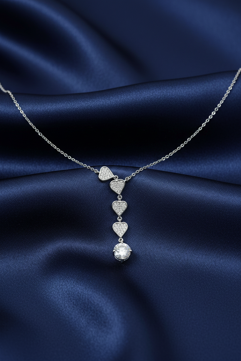 Heart Drop Pendant Set