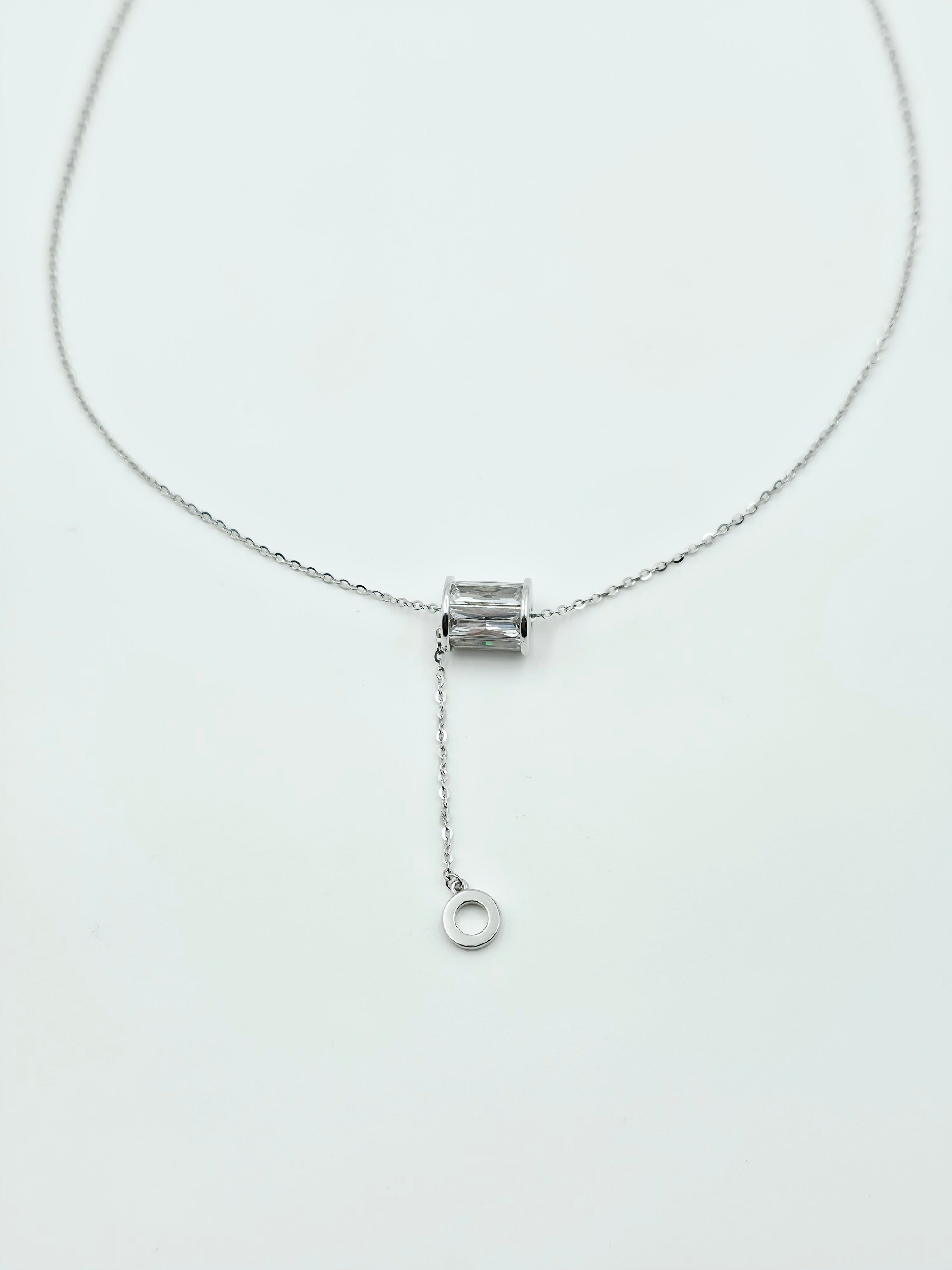Emerald Floating Solitaire Pendant Set