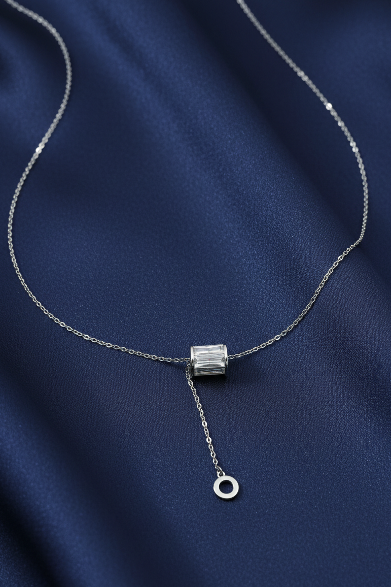 Emerald Floating Solitaire Pendant Set